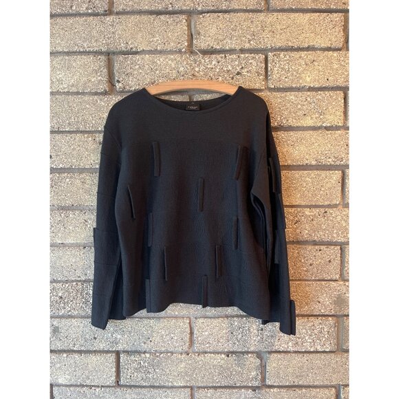 Bitte Kai Rand Black Textured Knit Long Sleeve Sweater S 100% Merino Wool - Picture 1 of 7